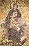 unknow artist, On the throne of the Virgin Mary with Child